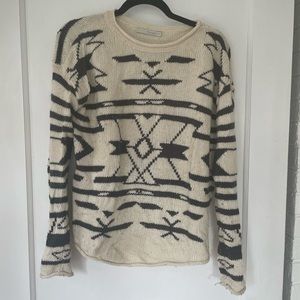 Townsen Geometric Cream and Grey Sweater